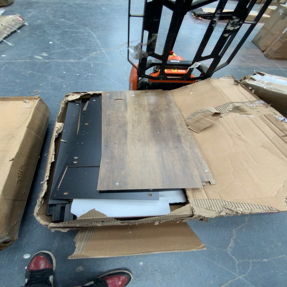Flat-Pack Furniture Components (Woodgrain/Black)