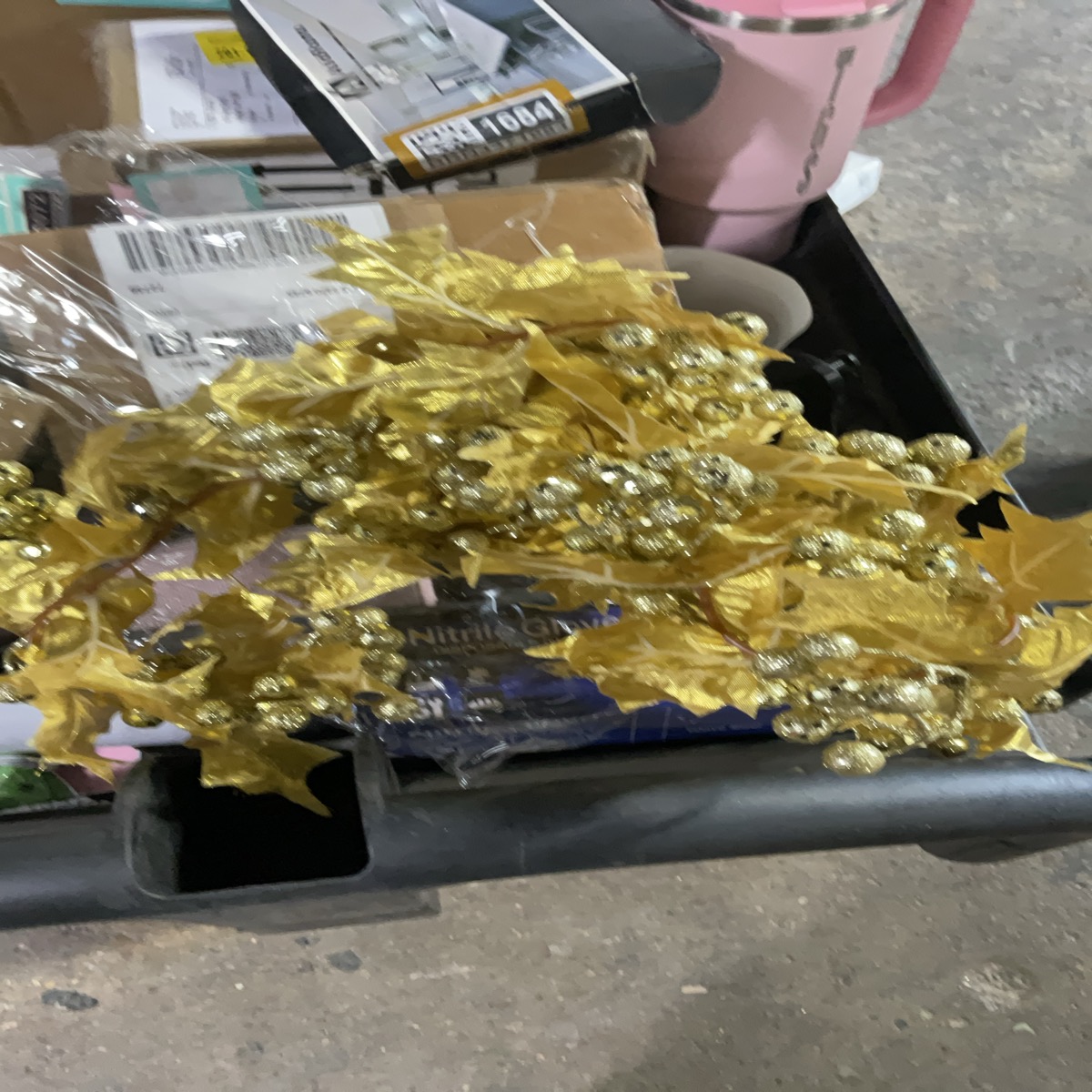Gold Glitter Christmas mantle decor