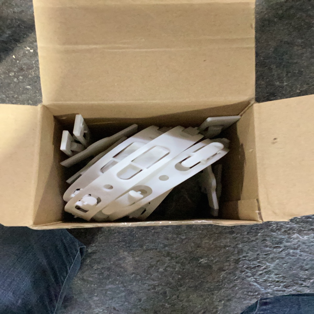 White Plastic Mounting Brackets or Wall Anchors (Bulk Lot)