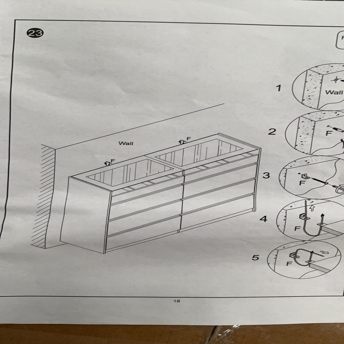 Glass top black 8 drawer dresser