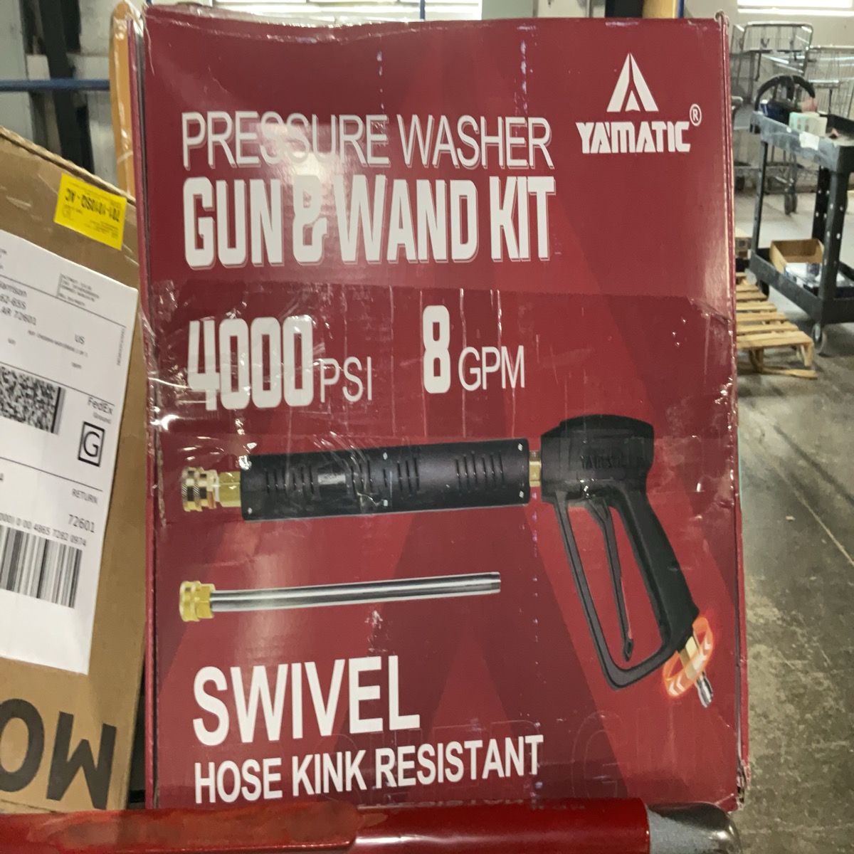 YAMATIC pressure Washer Gun And Wand Kit 4000psi     8gpm Swivel Hose Kink Resistant
