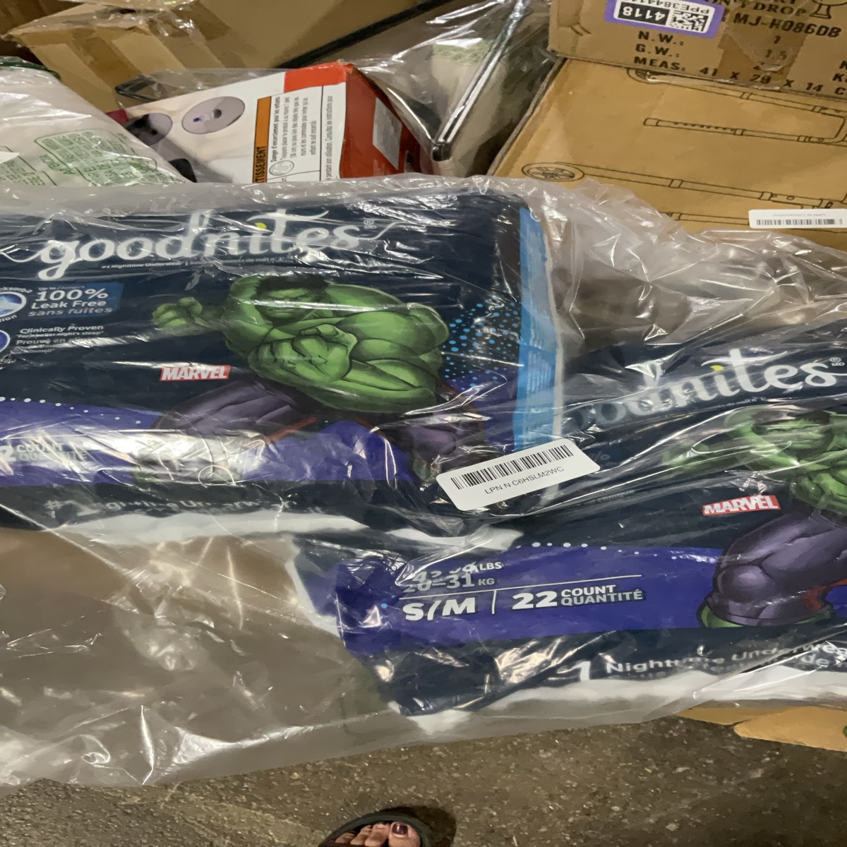 Goodnites Marvel Hulk Nighttime Underwear S/M 22 Count