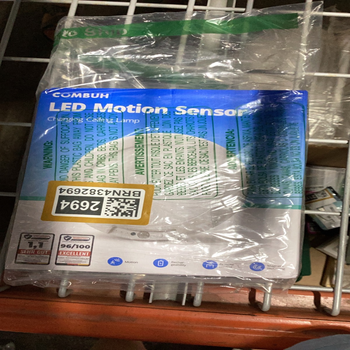 COMBUH LED Motion Sensor Charging Ceiling Lamp
