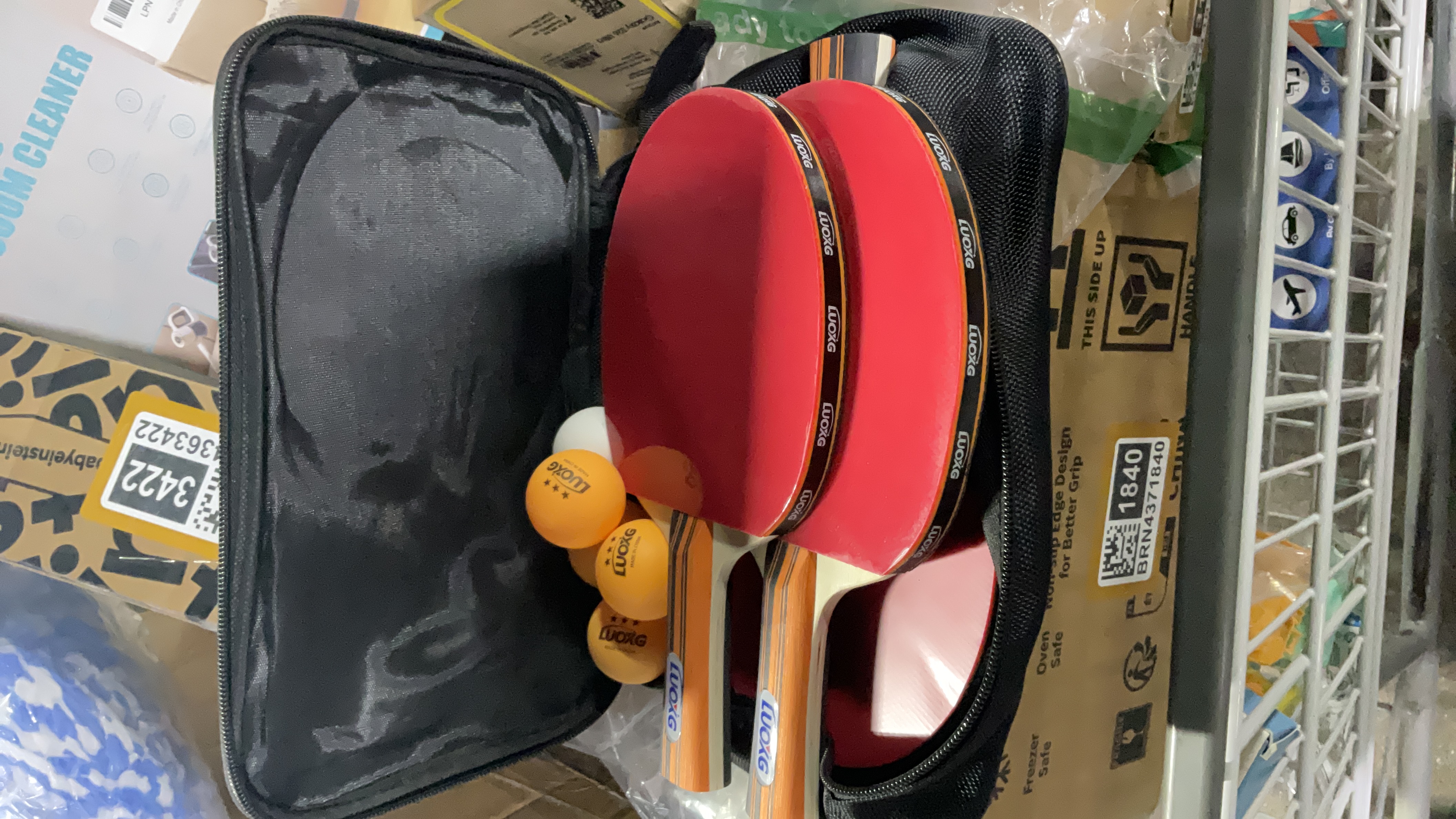 LUOXG Table Tennis Paddle Set ( 4 Rackets) with Balls and Carrying Case