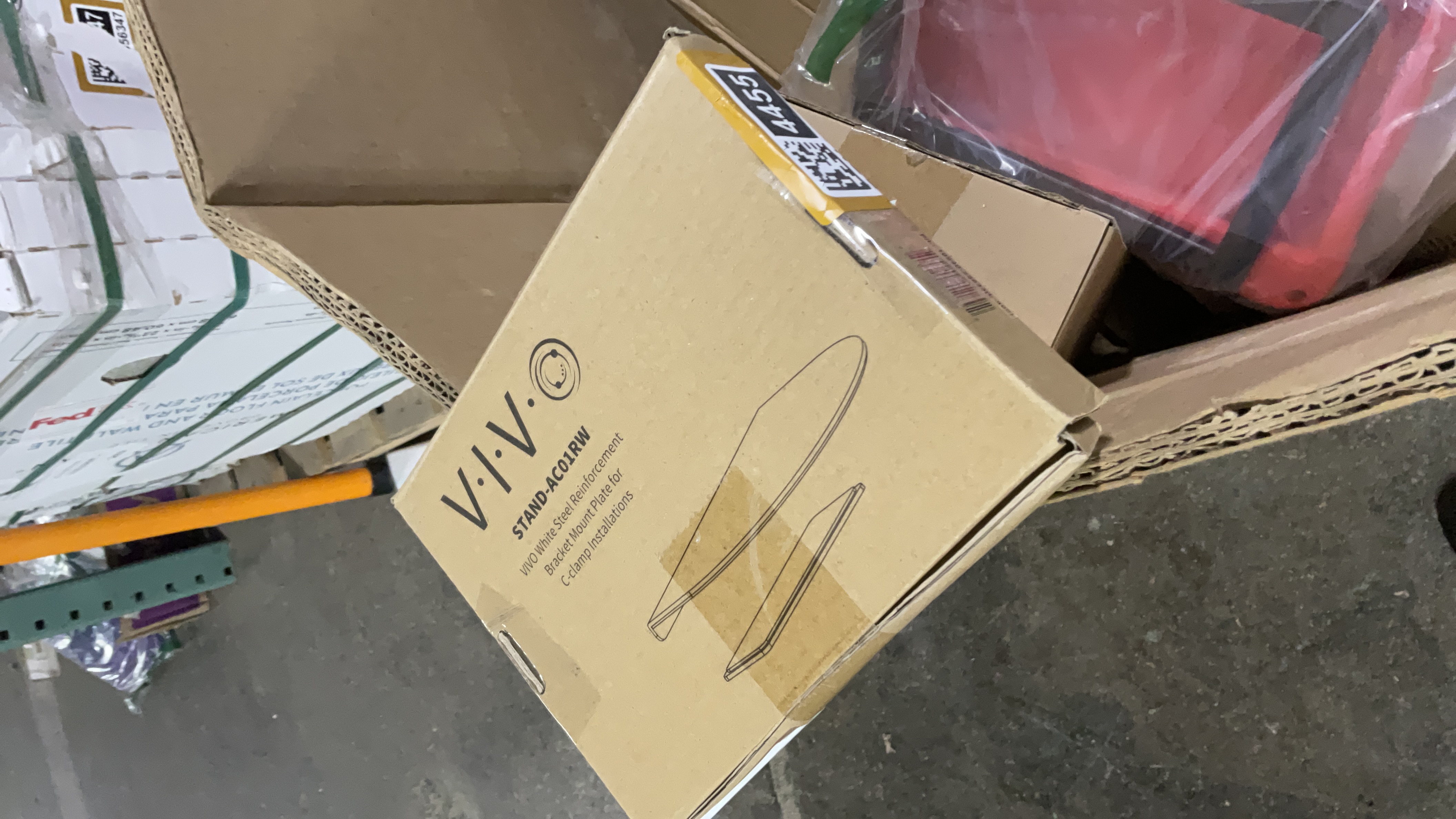 VIVO White Steel Reinforcement Bracket Mount Plate for C-clamp Installations (STAND-AC01RW)