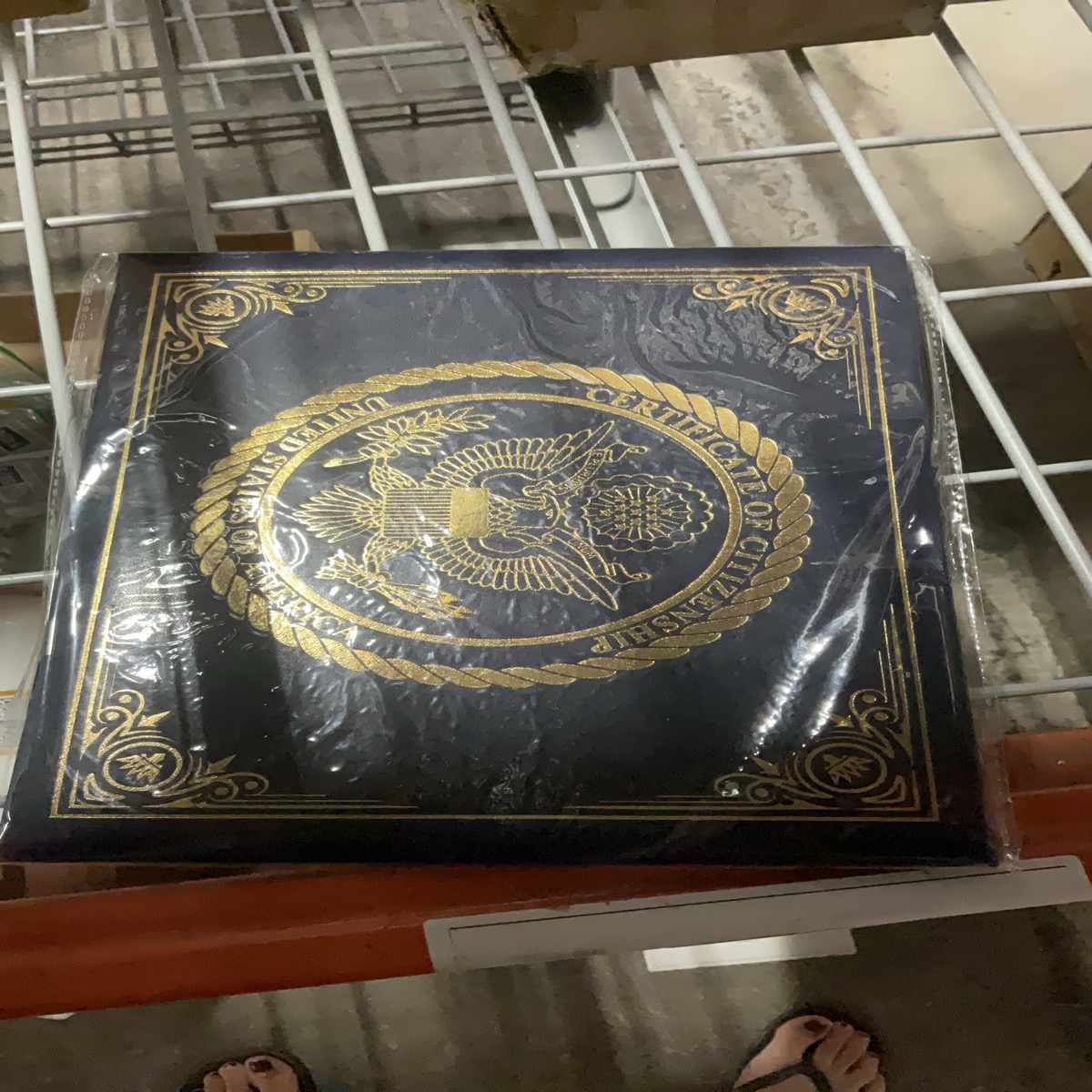 US Government Official Certificate of Citizenship Holder Folder Blue