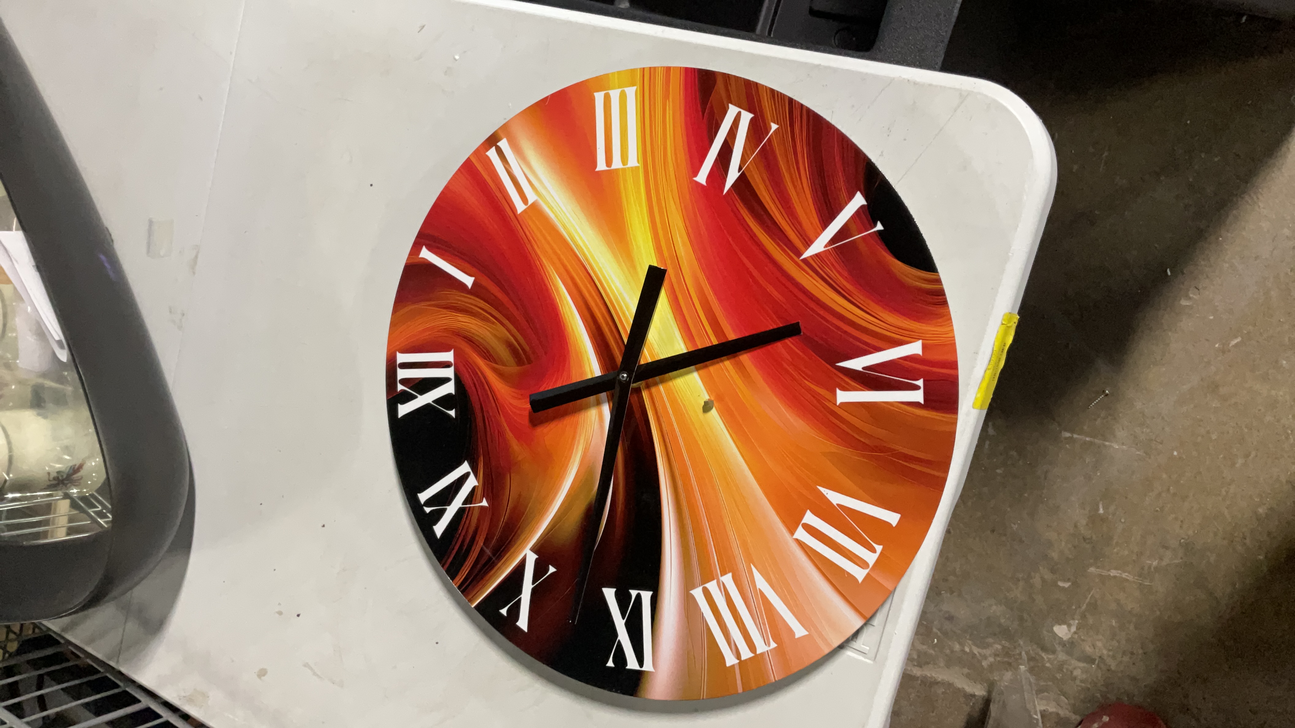 Orange Abstract Warm Fractal Design IV Metal Wall Clock