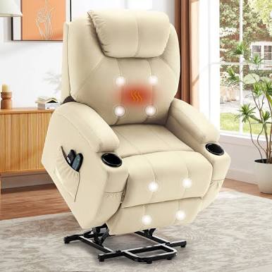 (back and armrests only)Power Lift Recliners, Recliner Chair With Heat And Massage For Elderly ,Electric Lift Recliner With Side Pockets And 2 Cup Holders