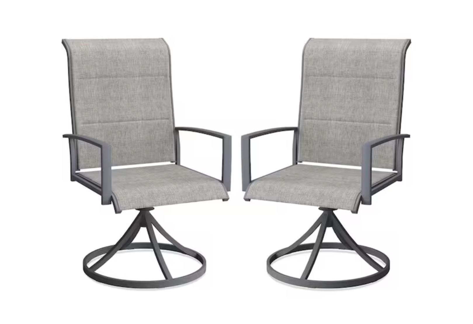 vicllax 2 Piece Outdoor Patio Swivel Dining Chairs with 360 Rotation and Rust Resistant Metal Frame Brown VX KDCS03BL