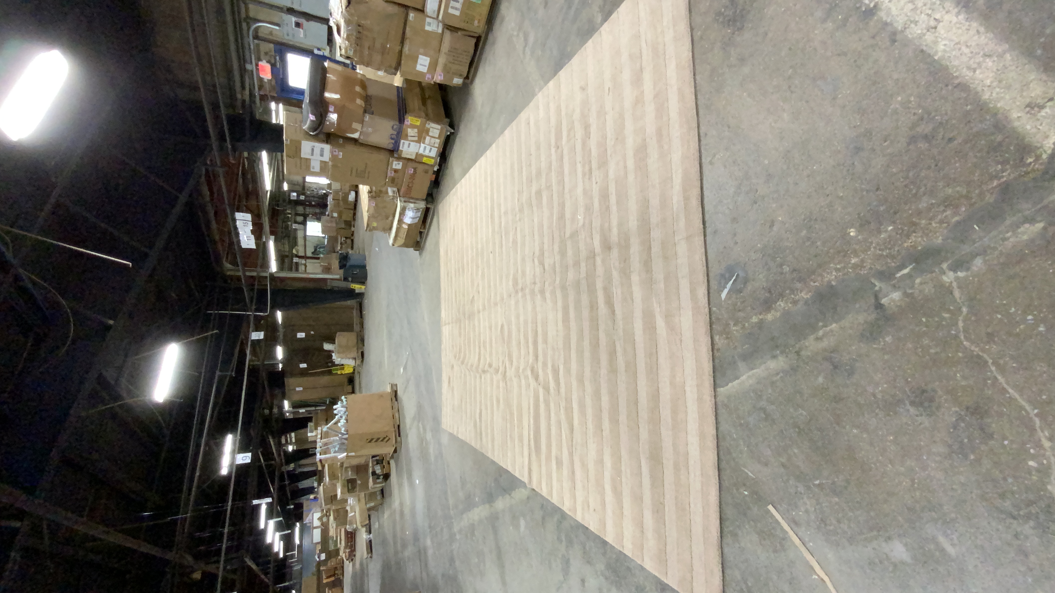 Large Beige Striped Area Rug 9’6” * 13’ 6”