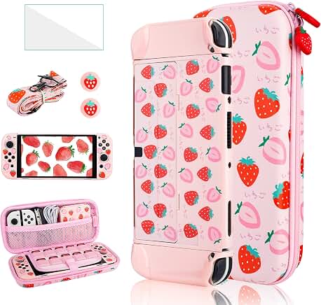 Cute Strawberry Themed Carry Case for Nintendo Switch