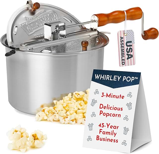 Wabash Valley Farms Original Whirley-Pop Hand-Crank Popping Machine, 6-Quart