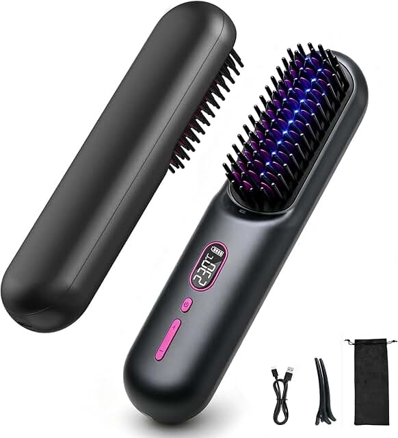 Wireless Straight Hair Comb with Digital Display