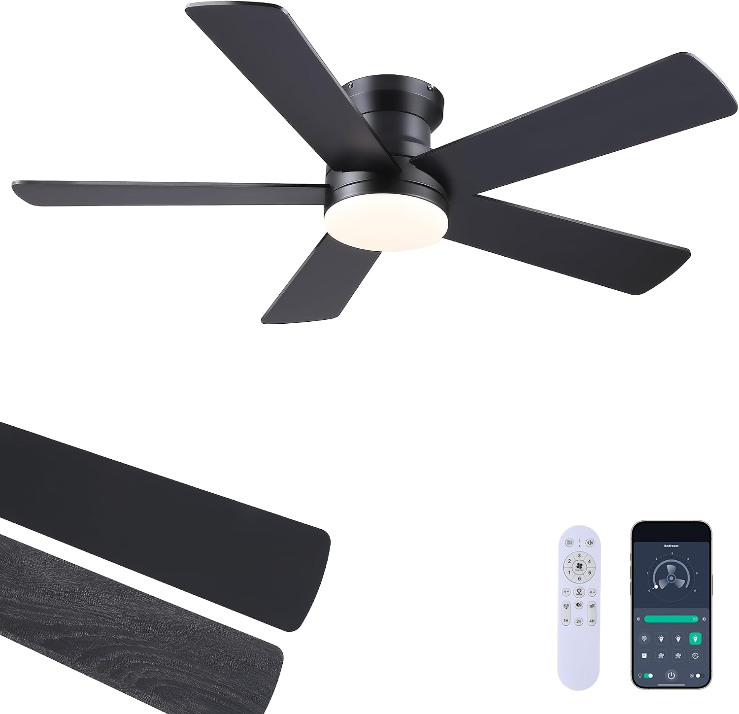Ayaoty 48-Inch Ceiling Fan with Light (SY8888BK-48)