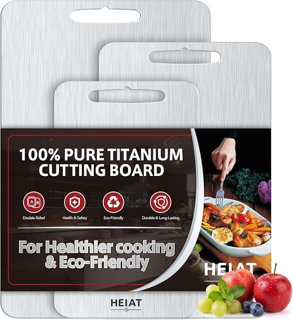 HEIAT Multi-Purpose Stainless Steel Cutting Board Set (3-Piece)