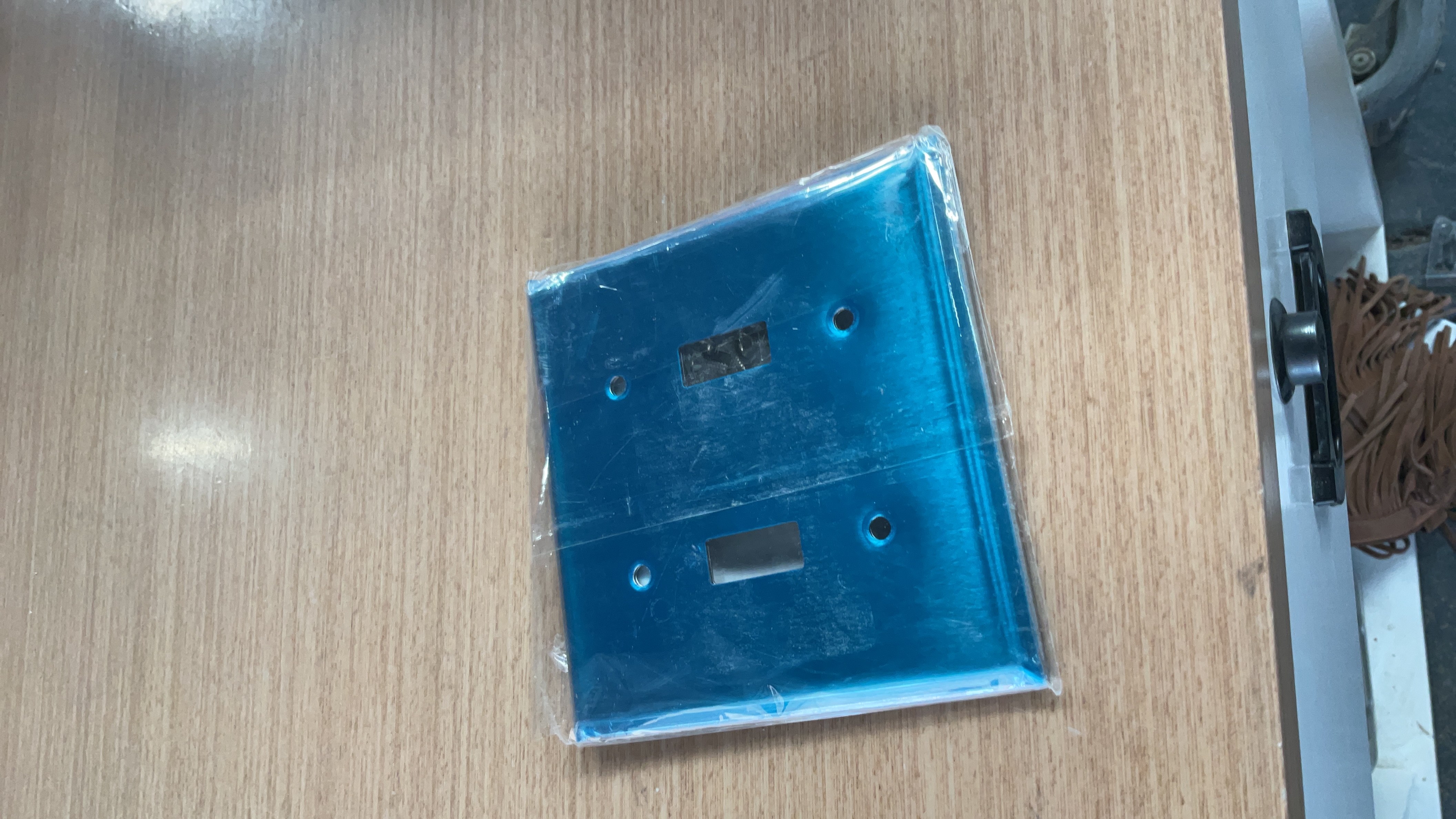Double Toggle Light Switch Wall Plate Cover, Metallic Blue Finish