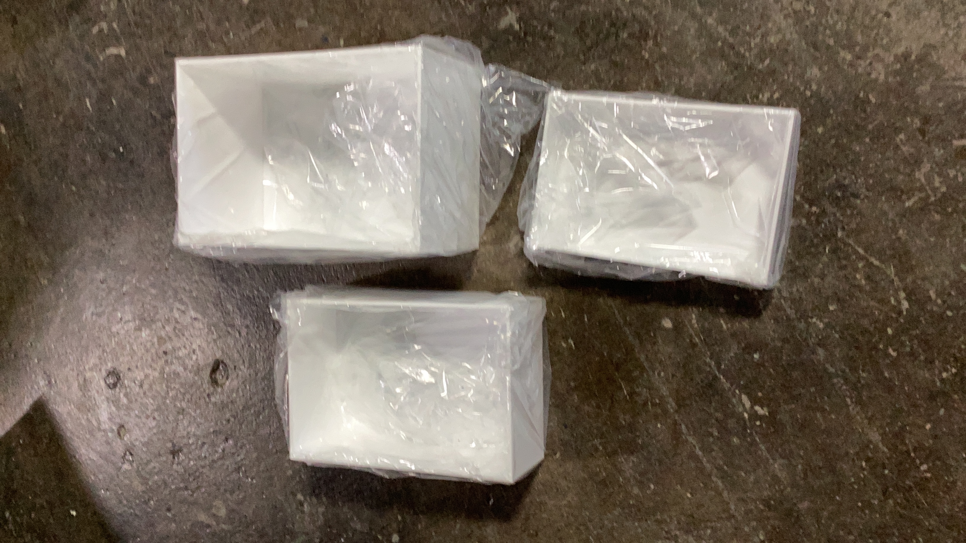 Set of 3 Plastic Rectangular Storage Bins