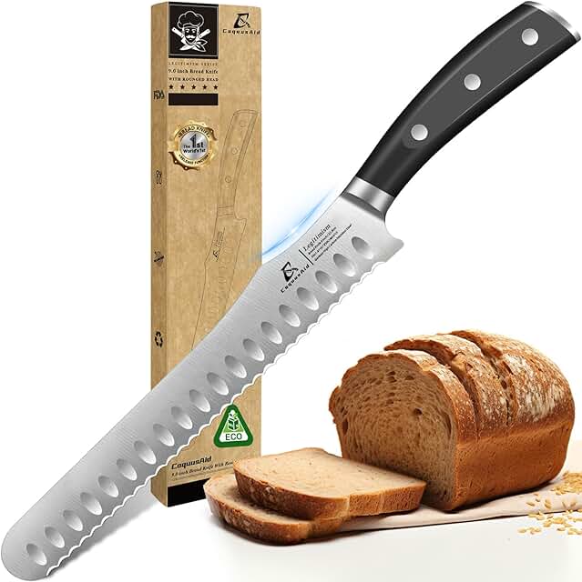 CoquusAid 9.0 Inch Bread Knife with Rounded Head - Legitimism Series