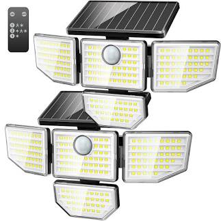 (Missing one remote)Solar Light 2-Pack 192 LED Outdoor Motion Sensor Security Lights