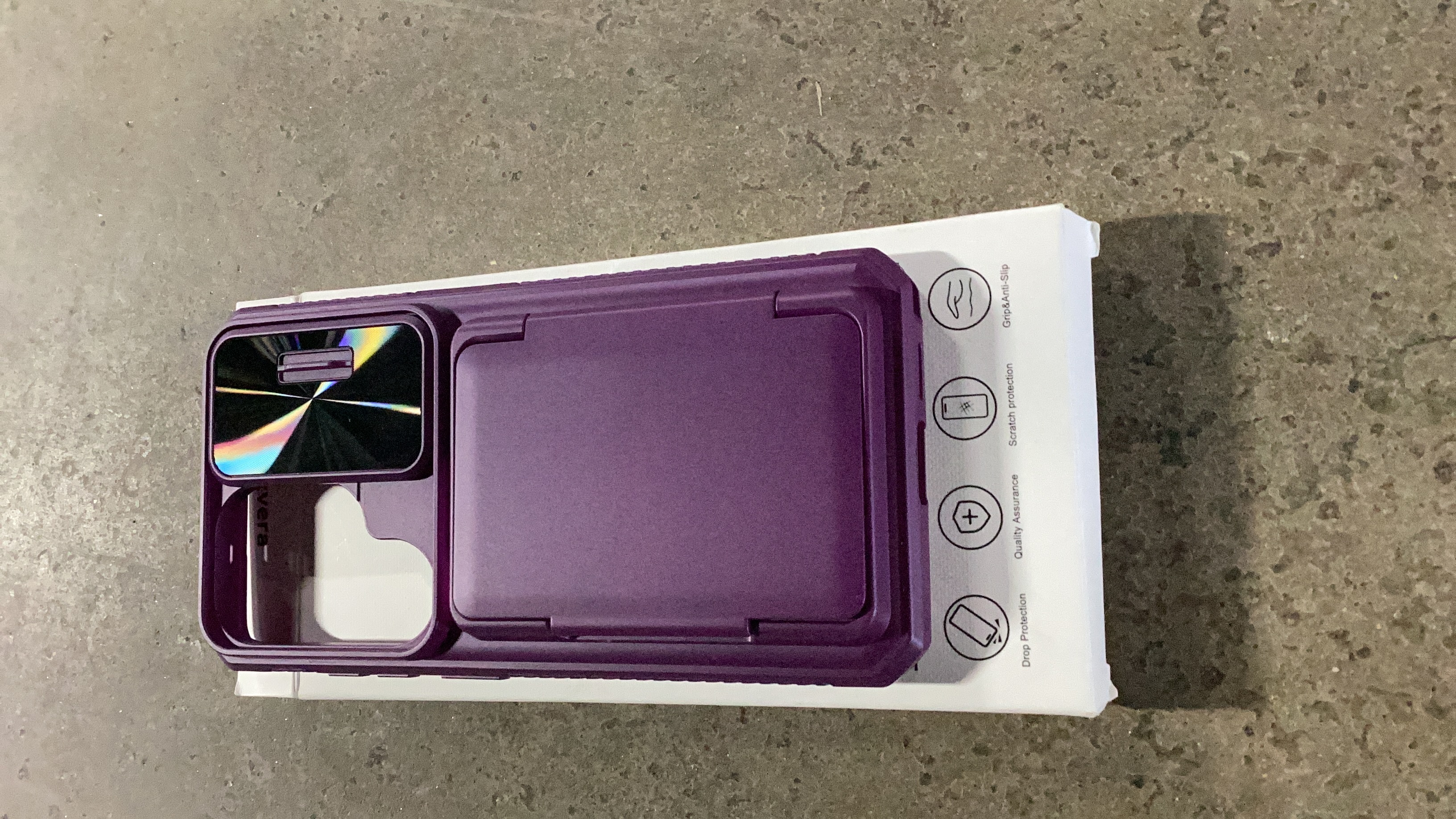 Samsung S2 Case Protective Phone Case with Wallet/Card Holder - Purple