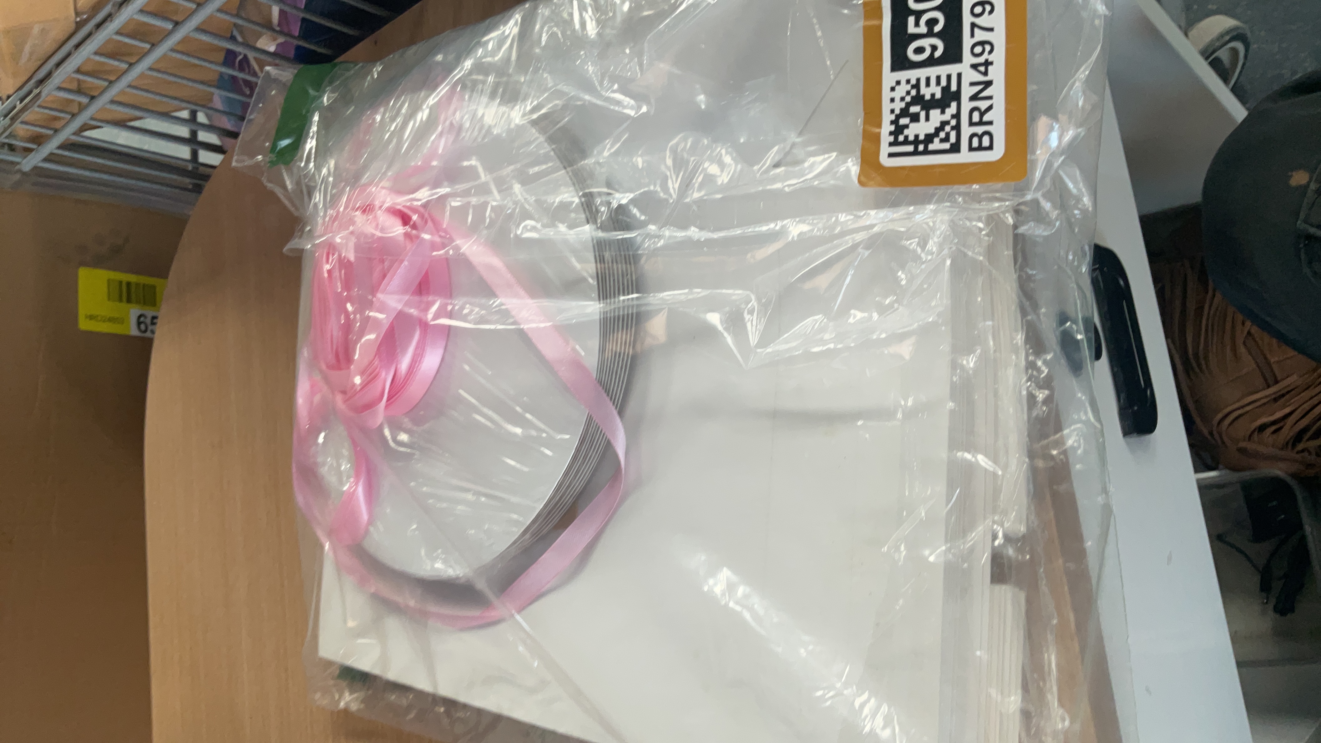 White Gift Bags with Pink Ribbon Handles