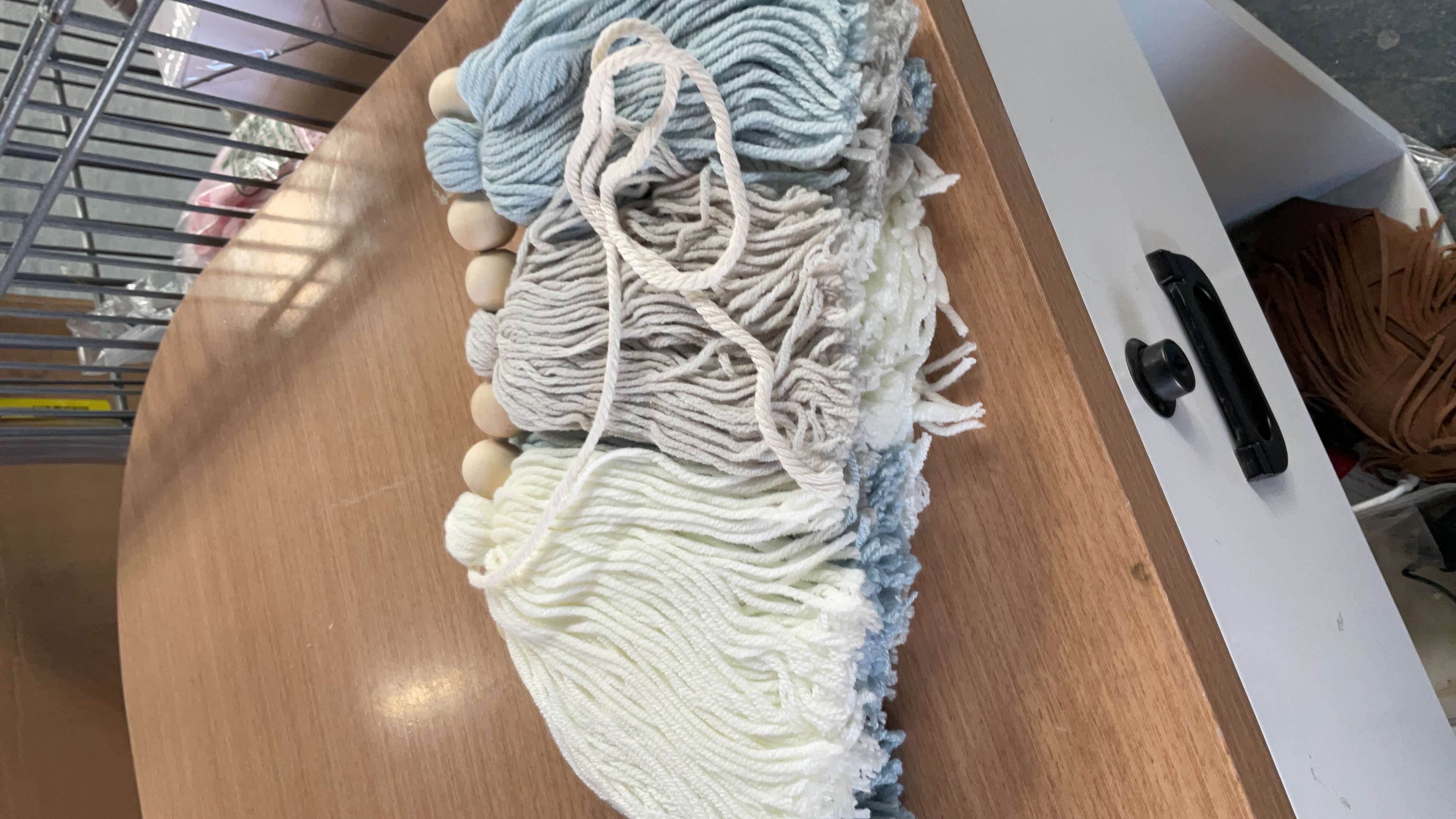 Macrame Tassel Garland with Wooden Beads