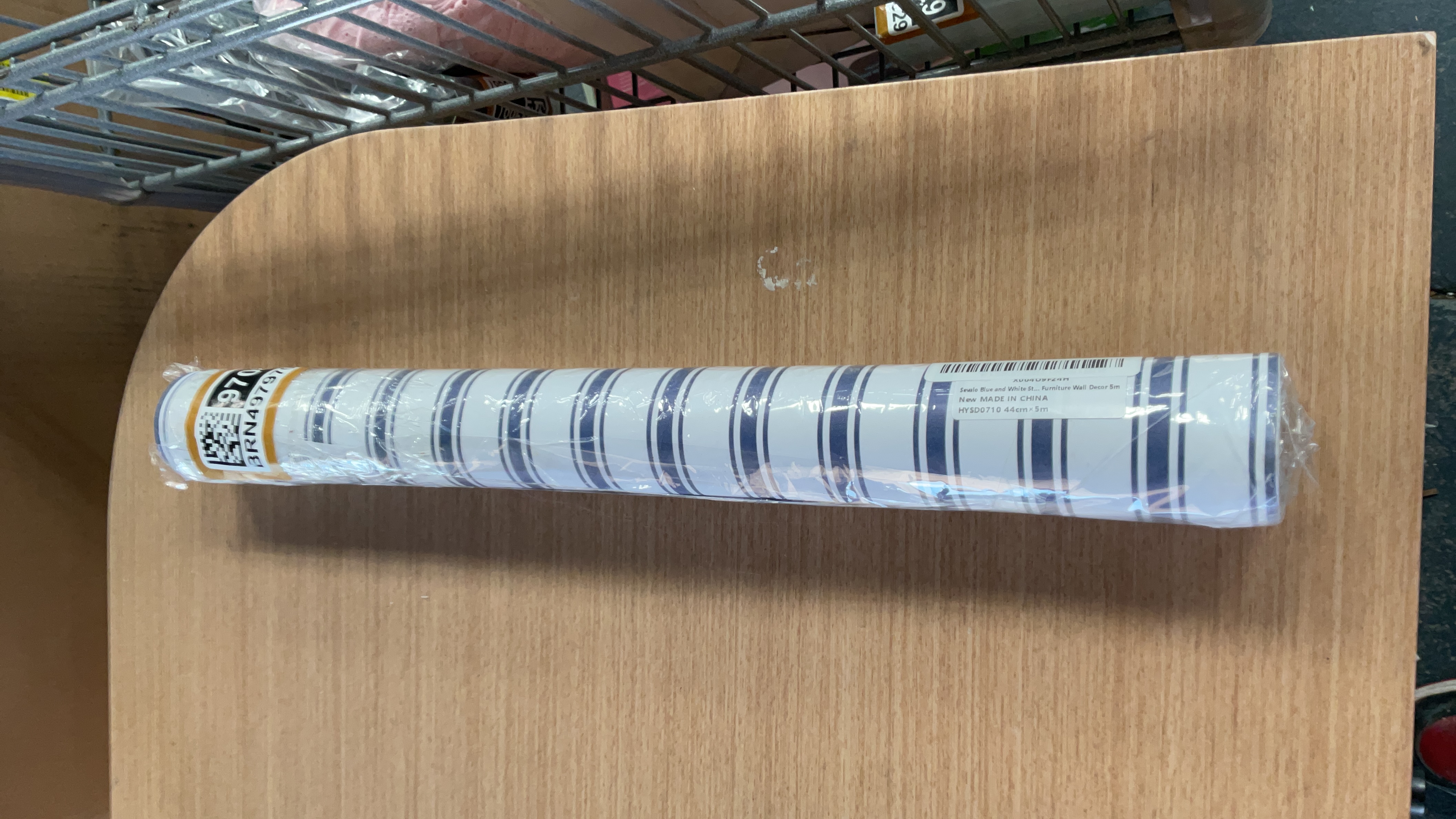 Peel and Stick Wallpaper, Blue and White Striped Pattern