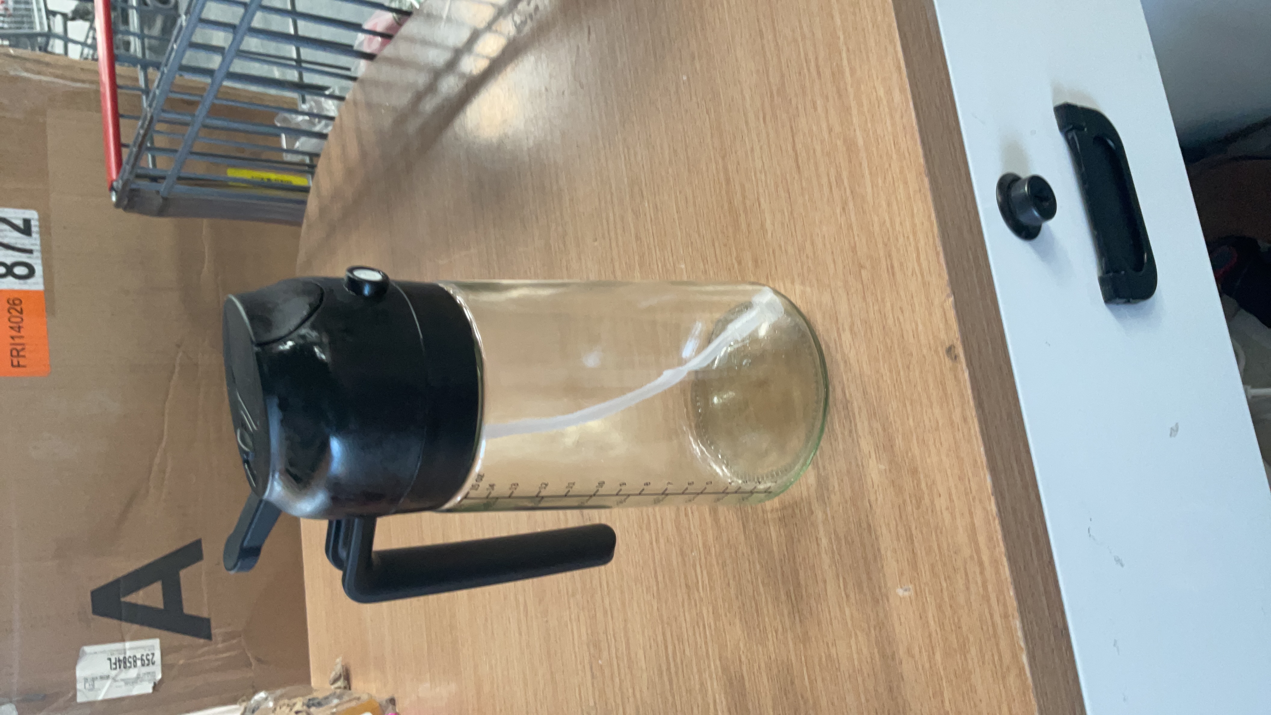 Glass Oil Dispenser with Thumb-Press Lid