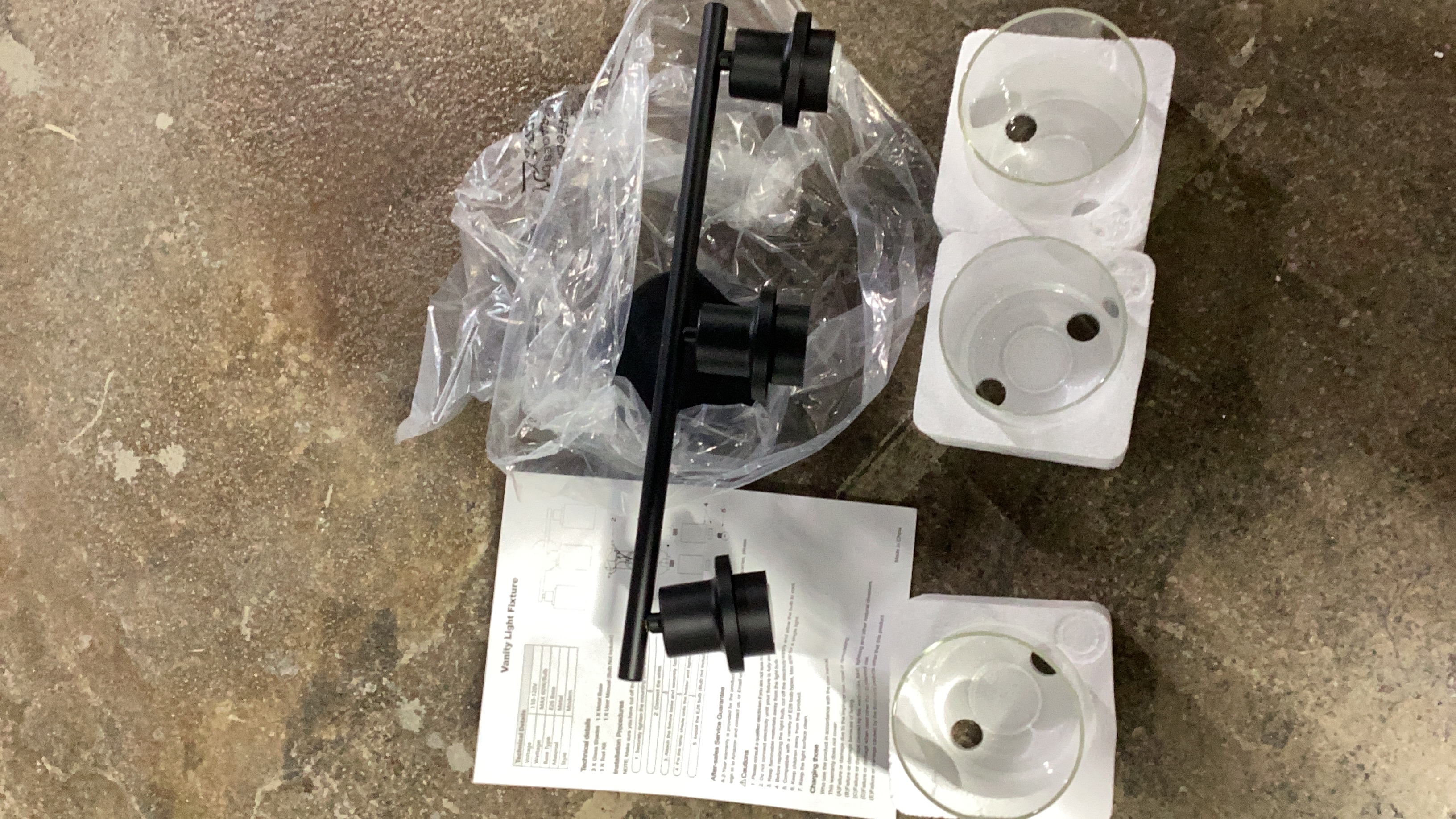 3-Light Modern Black Vanity Light Fixture