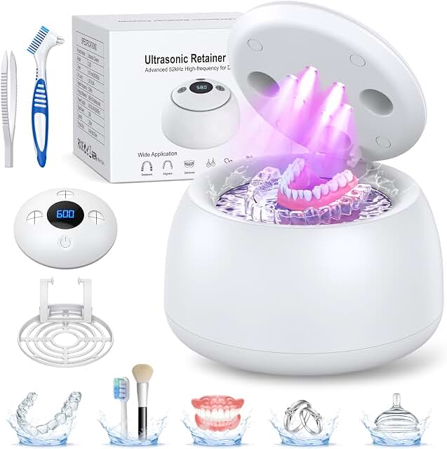 Ultrasonic Retainer Cleaner - Portable Dental Appliance Cleaner