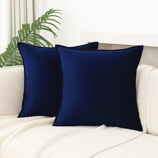 Unbranded Navy Blue Cushion / Pillow Covers x2 18x18