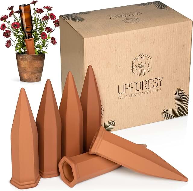 Upforesy Terracotta Self-Watering Plant Stakes