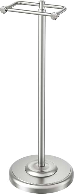 Ruecq Toilet Paper Holder Free Standing - Brushed Nickel