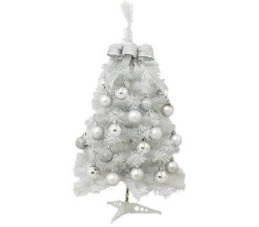Evergreen 17-Inch White Christmas Tree with Ornaments