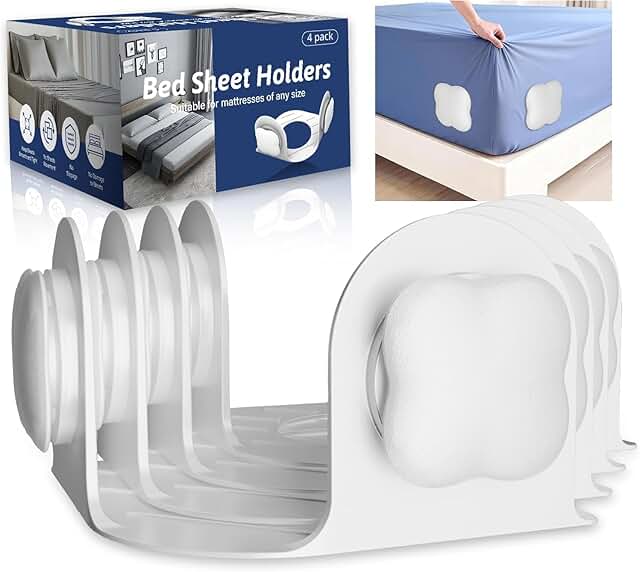 Rolcoassuns Bed Sheet Holders, 4 pack
