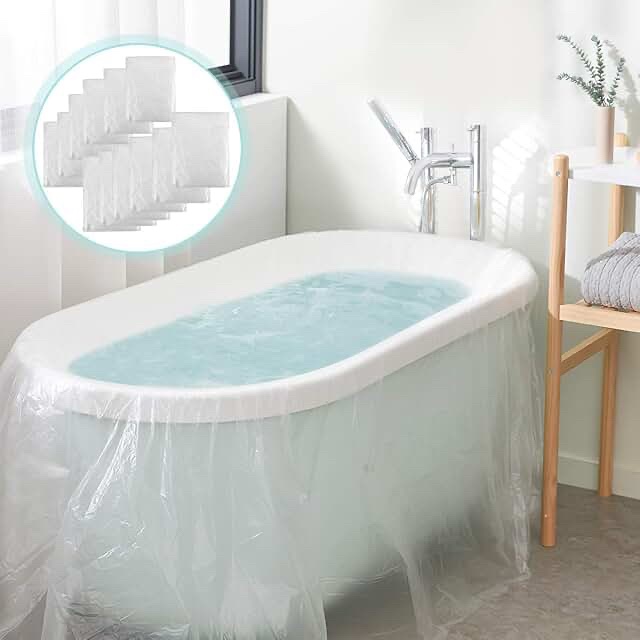 Disposable Plastic Bathtub Cover Bags set of 20 (Travel Size)