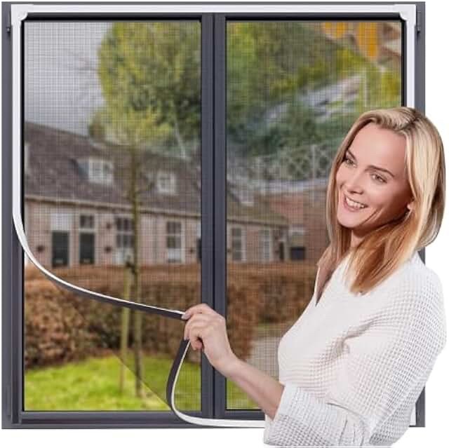 Magnetic Window Screen Replacement Mesh with Adhesive and Roll