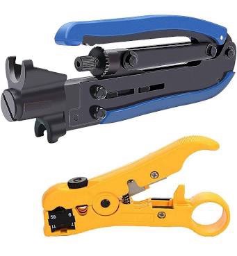 Coaxial Cable Compression and Stripping Tool Kit