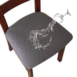 Genina Dining Chair Seat Cover, Grey