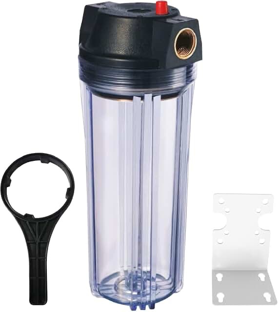 Geekpure 2.5x10 Inch Slim Line Water Filter Housing (3/4" Brass Port)