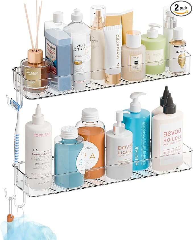 Unbranded 2 Pack Acrylic Bathroom Shelves