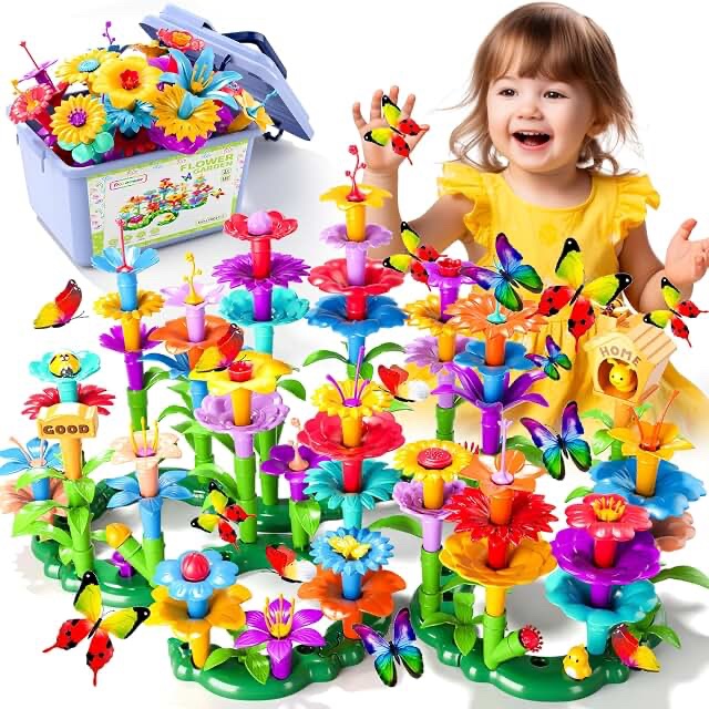 LEETOUS DIY Building Flower Garden Toy Set, Model LTND110