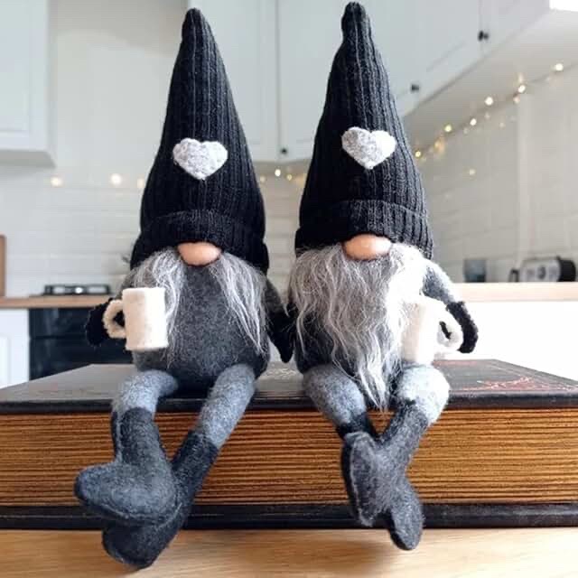 JstDoit 2 Pcs Coffee Gnome Decoration Set for Table and Shelf