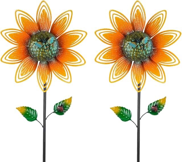 Generic 2 Pack Sunflower Wind Spinners