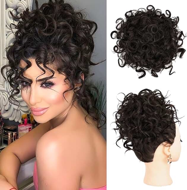 HOOJIH Curly Hair Bun Hairpiece