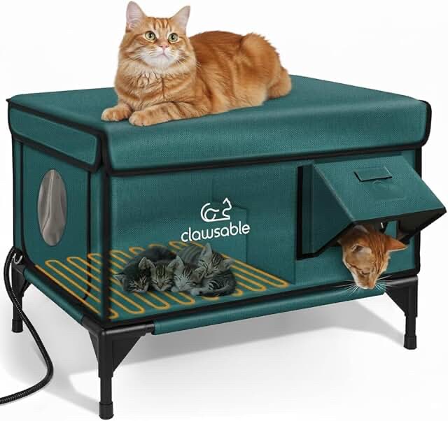 Indoor & Outdoor Cat House with Escape Door, Model 2025-YJWMXMW-L