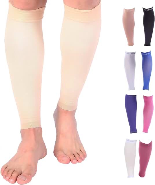Doc Miller Calf Compression Sleeve 20-30mmHg Medium Skin/Nude 1 Pair