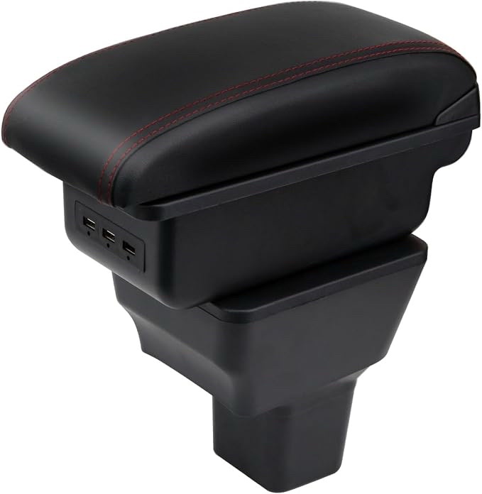 HRCHCG Automotive Center Console Armrest Cover for 2020+ models with Red Stitches