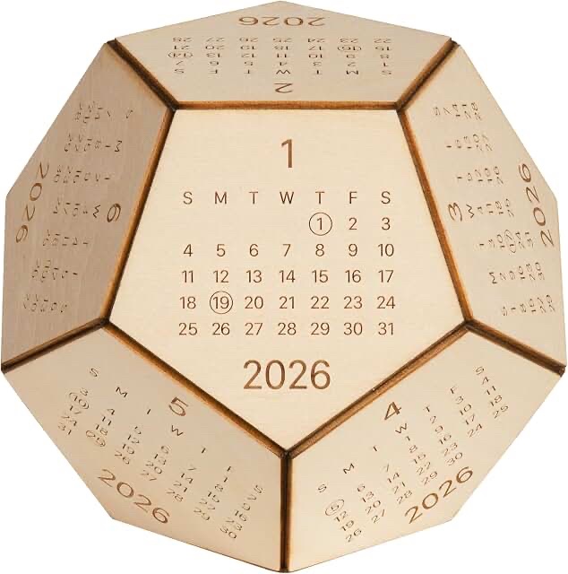 Amazon.com : 2026 Desk Calendar Wood Dodecahedron, DnD Gifts for Men, Funny Office Gifts for Coworkers, Unique Mens Desk Accessories, New Year Gift Ideas for Boss Male, Employee, White Elephant Exchange : Office Products