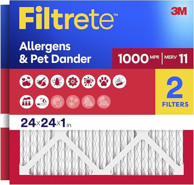 1-3M Filtrete 1000 Allergen Defense Air Filter 24x24x1